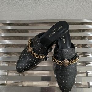 Kurt Geiger Black Studded Chelsea Mules